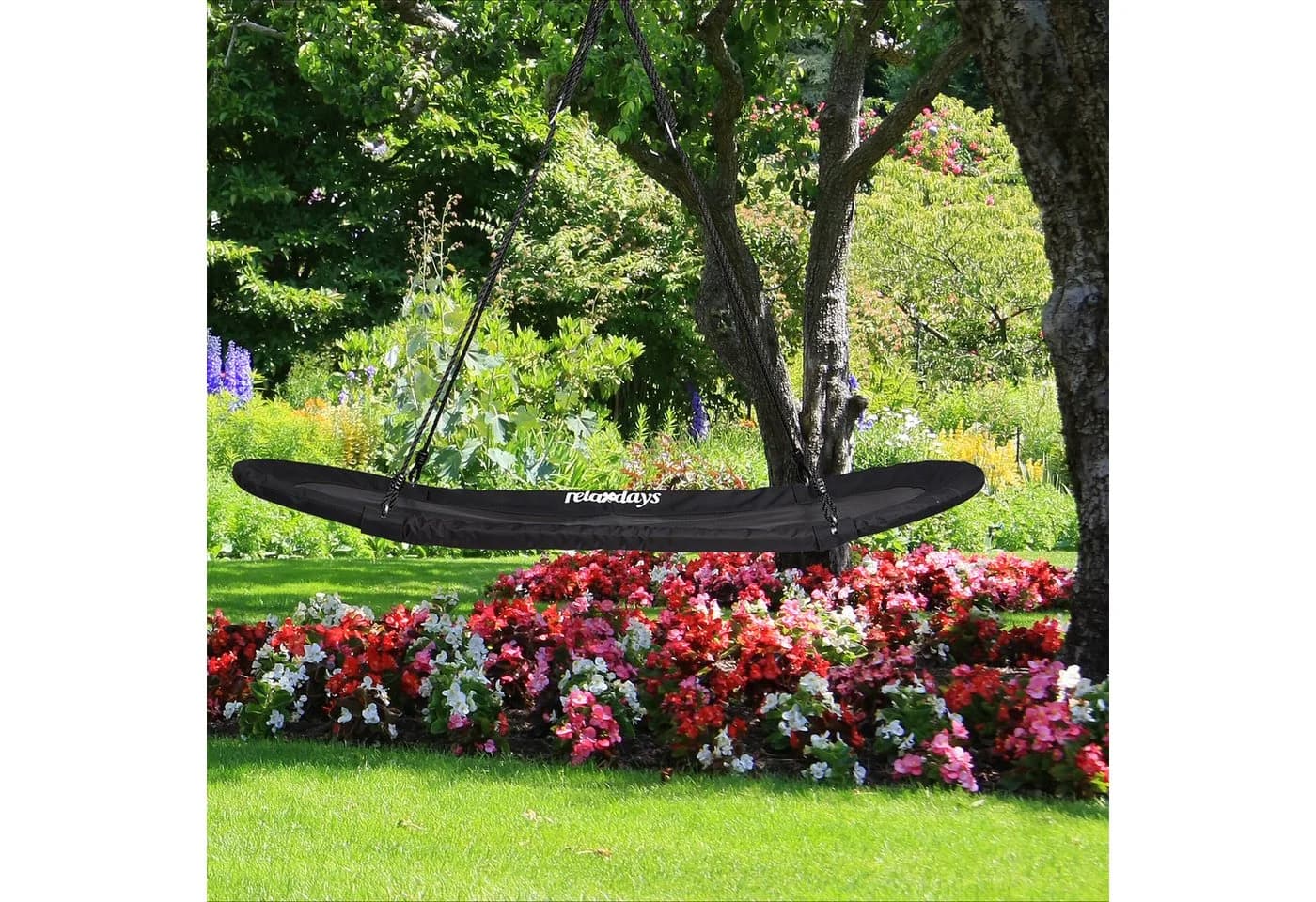 relaxdays Nestschaukel XXL Schwarz - Verstellbare Seilhöhe - Bild 5