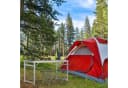 relaxdays Bierzeltgarnitur Campingtisch Set mit 4 Hockern Silber Grau Bild 1