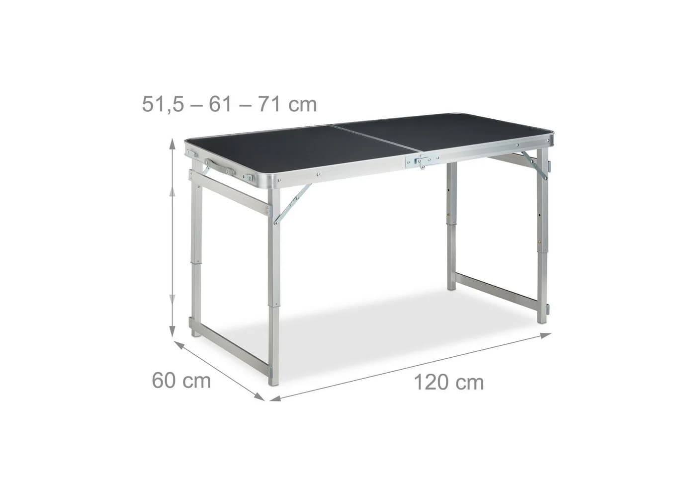 relaxdays Bierzeltgarnitur Campingtisch Set mit 4 Hockern Silber Grau - Bild 4