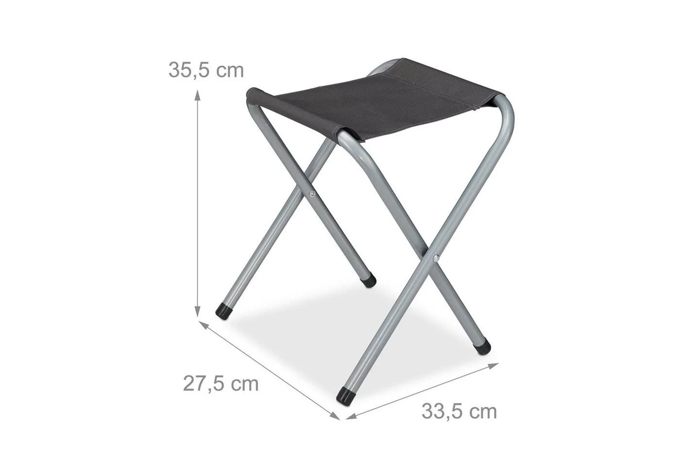 relaxdays Bierzeltgarnitur Campingtisch Set mit 4 Hockern Silber Grau - Bild 5