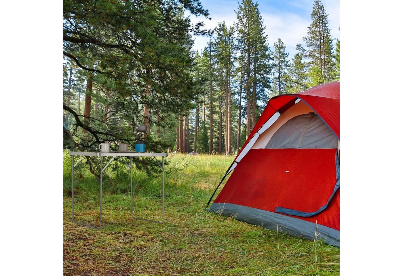 relaxdays Campingtisch klappbar silber/grau Aluminium