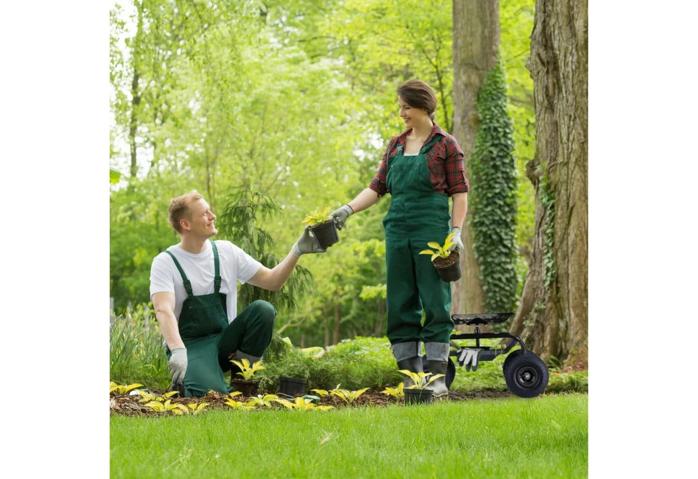 relaxdays Gartenhocker auf Rädern Höhenverstellbar - Bild 3