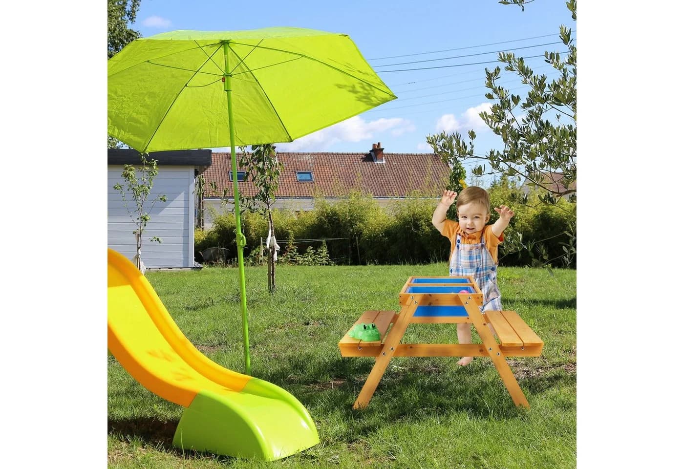 relaxdays Kindersitzgruppe Holz mit Wannen