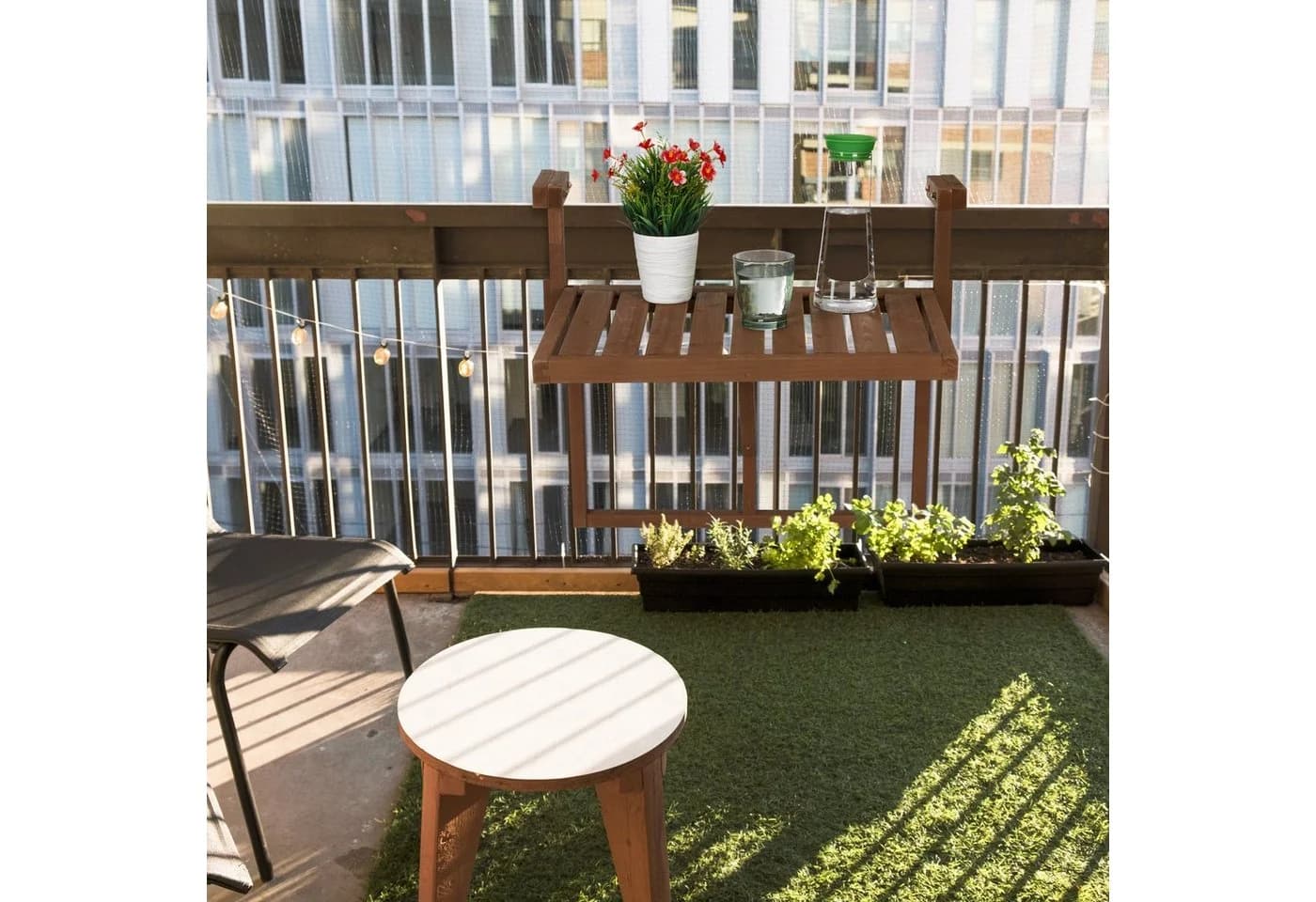 RELAXDAYS Balkonhängetisch Klappbar Dunkelbraun Holz