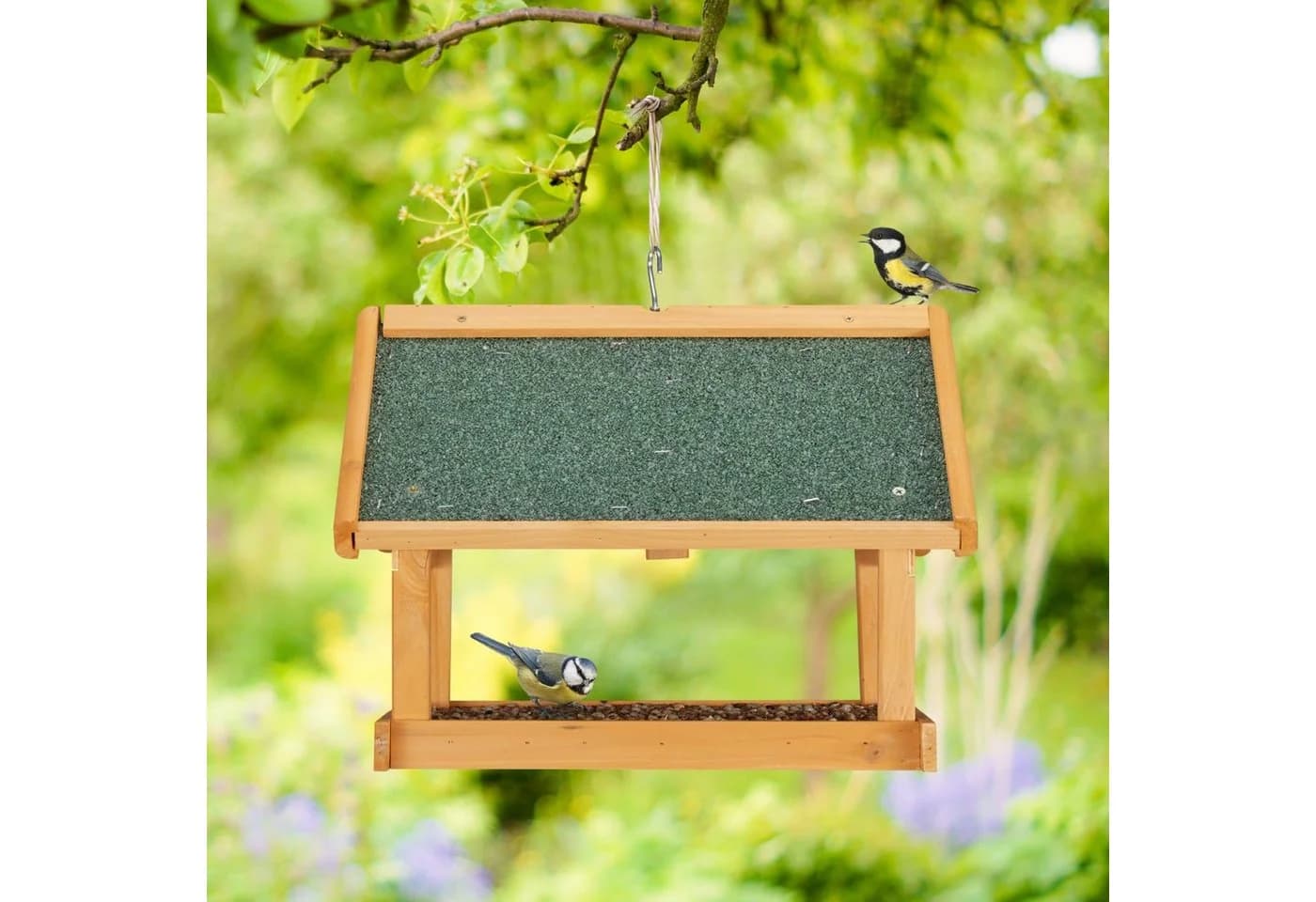 relaxdays Vogelhaus aus Holz mit grünem Dach - Bild 3