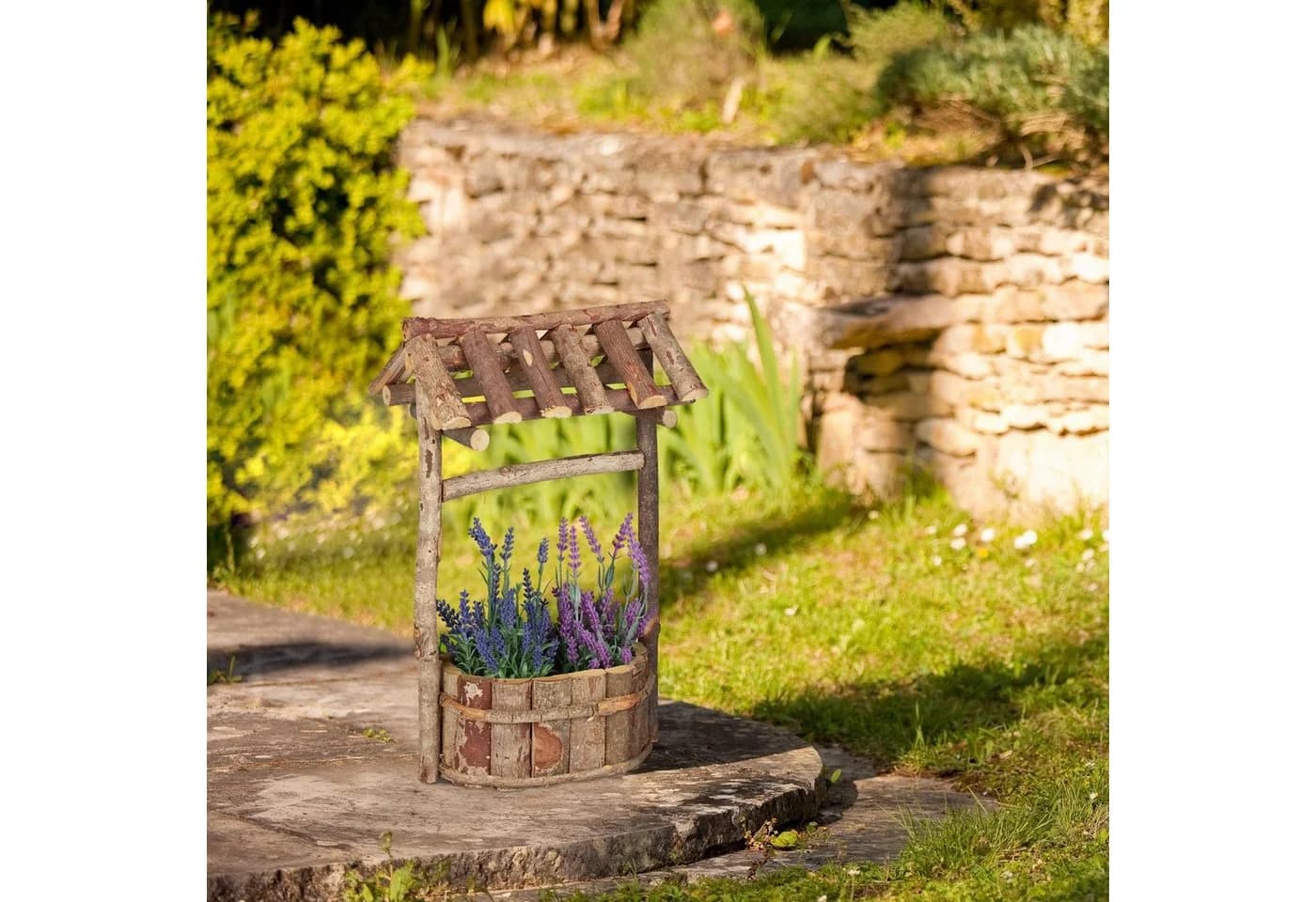 RELAXDAYS Gartenbrunnen Holzbrunnen Natur Rustikal