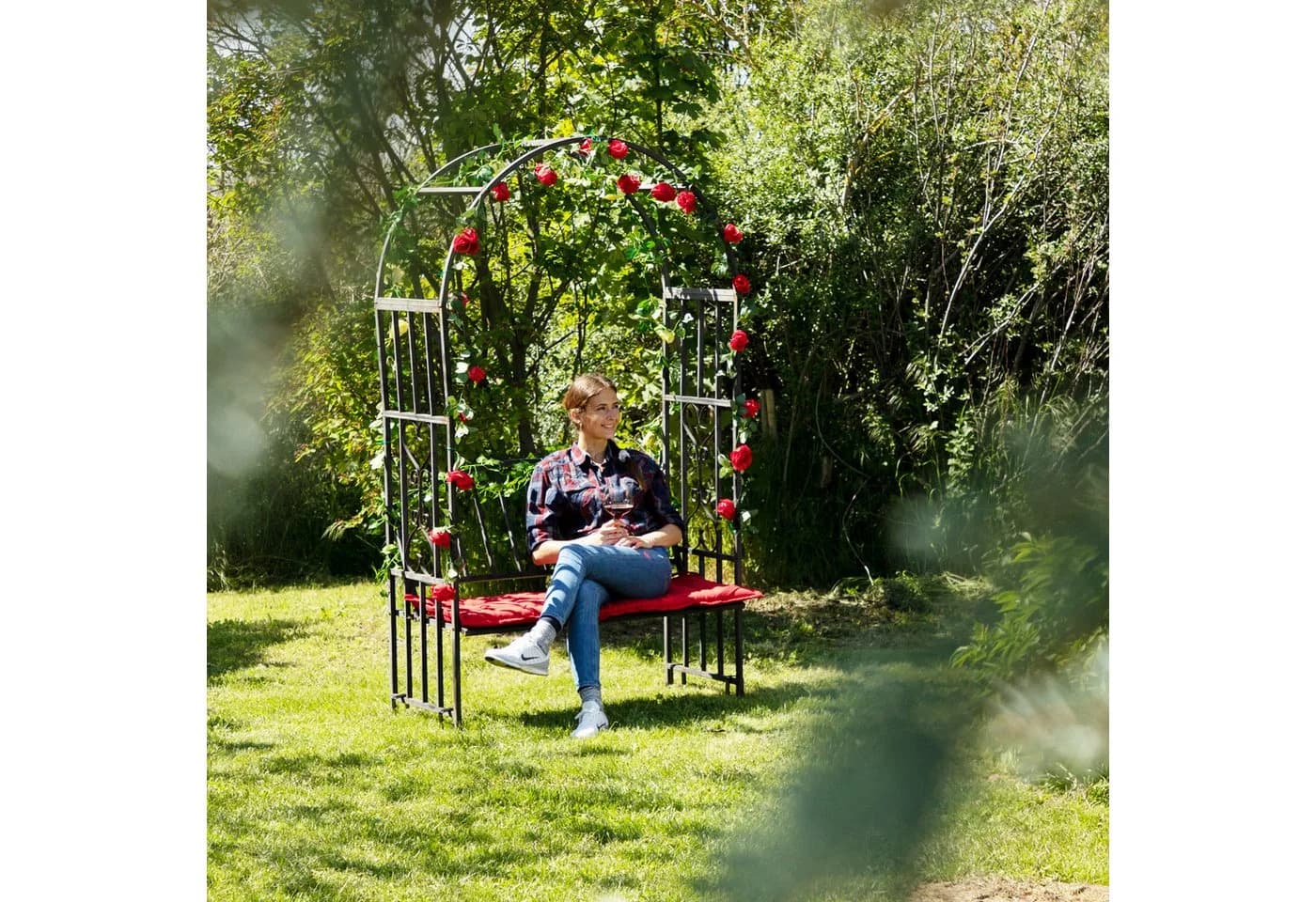 relaxdays Bodenanker 8x Erdanker Schwarz für Rosenbogen - Bild 3