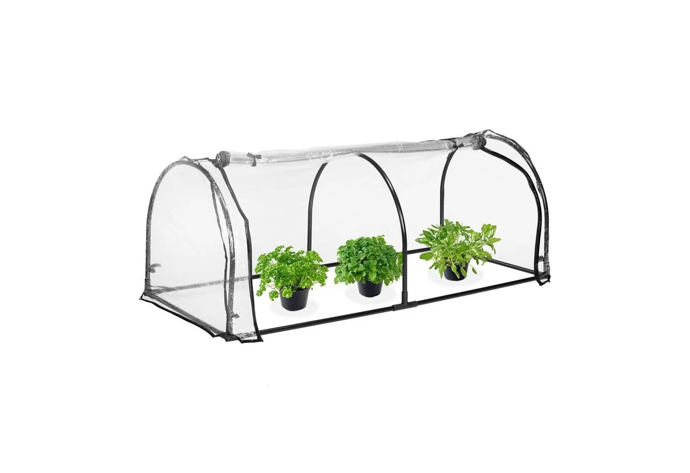 relaxdays Folienfrühbeet PVC Transparent/Schwarz - Bild 2