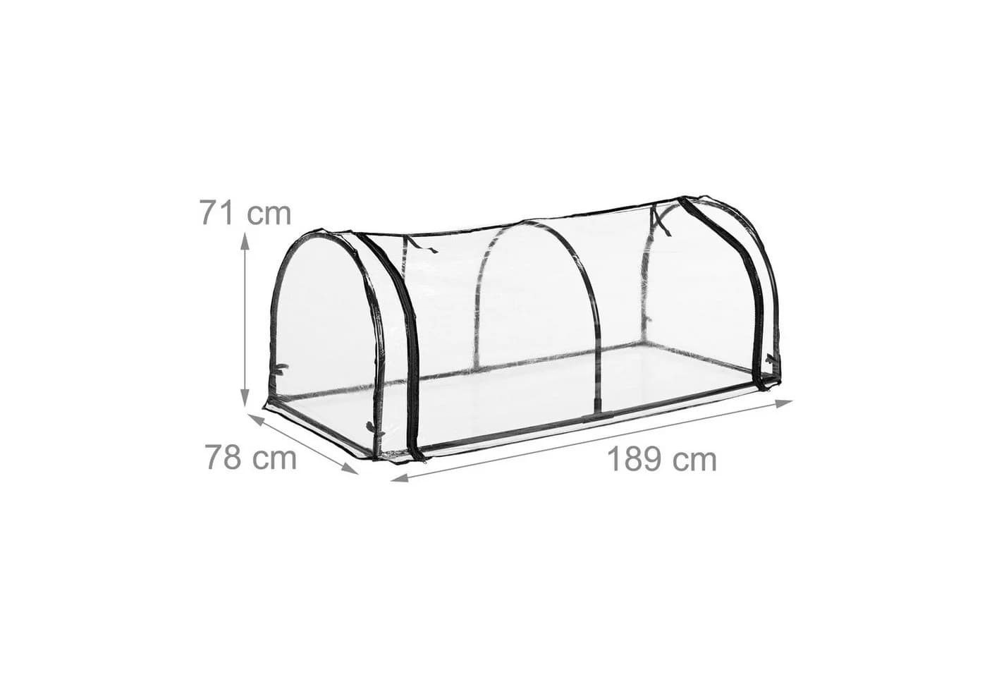 relaxdays Folienfrühbeet PVC Transparent/Schwarz - Bild 4