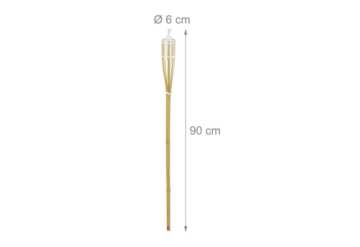 relaxdays Gartenfackel 10er Set Natur Bambus - Bild 4