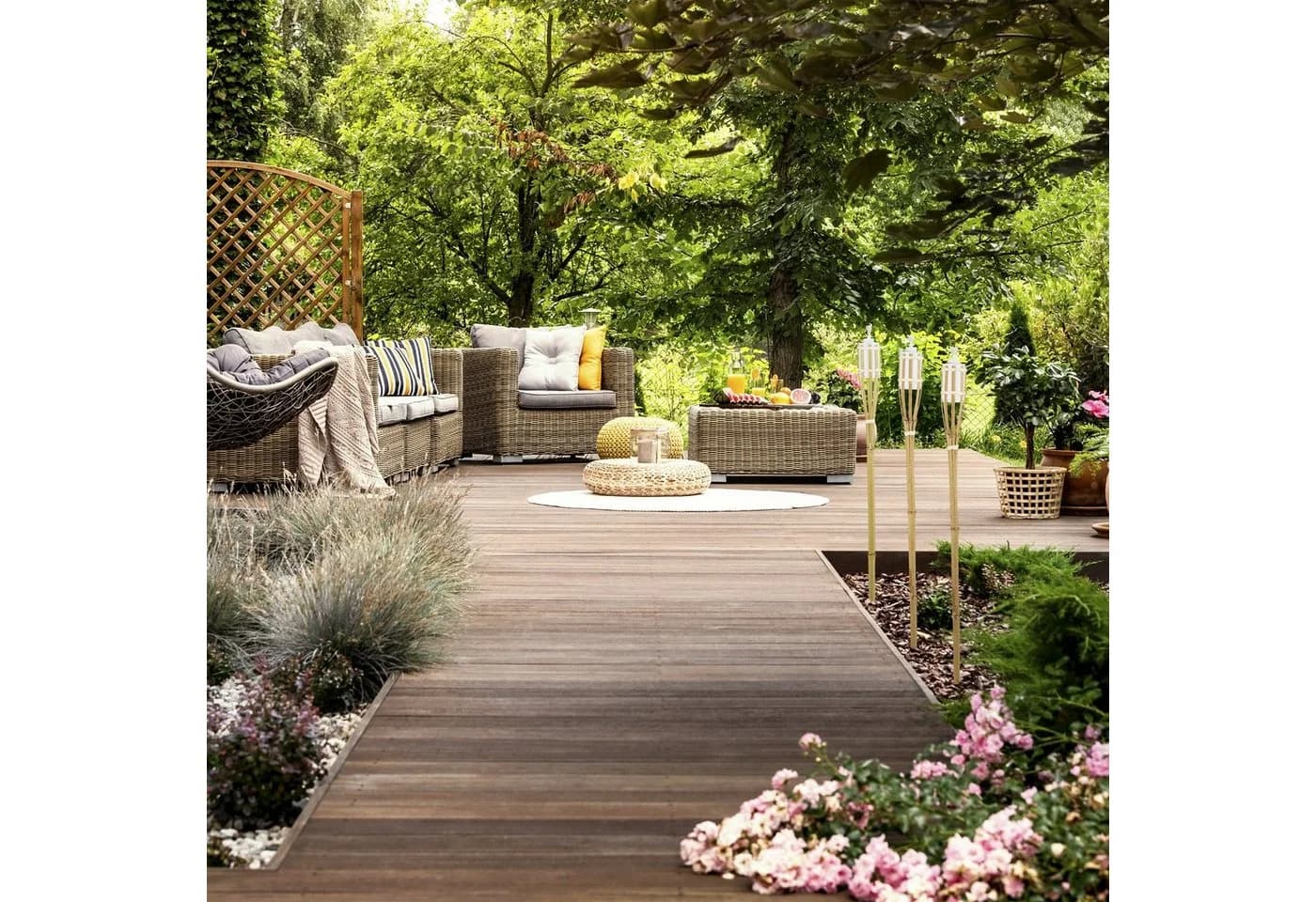 relaxdays Gartenfackel 10er Set Natur Bambus - Bild 5