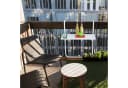 relaxdays Balkonhängetisch Weiß 3-fach höhenverstellbar mit Holzoptik Bild 1