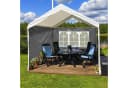 relaxdays Pavillon Seitenwand 2er Set Grau mit Fenster Bild 1