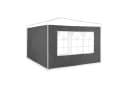 relaxdays Pavillon Seitenwand 2er Set Grau mit Fenster Bild 2