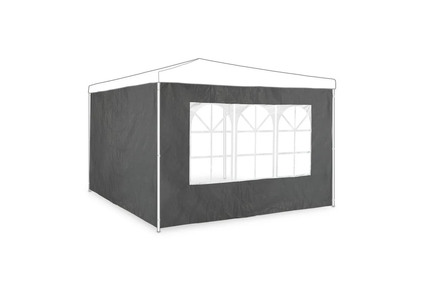 relaxdays Pavillon Seitenwand 2er Set Grau mit Fenster - Bild 2