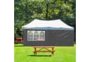 relaxdays Pavillon Seitenwand 2er Set Grau mit Fenster Bild 5