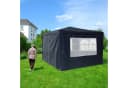 relaxdays Pavillon Seitenwand 4er Set Blau mit Fenster und Reißverschluss Bild 3
