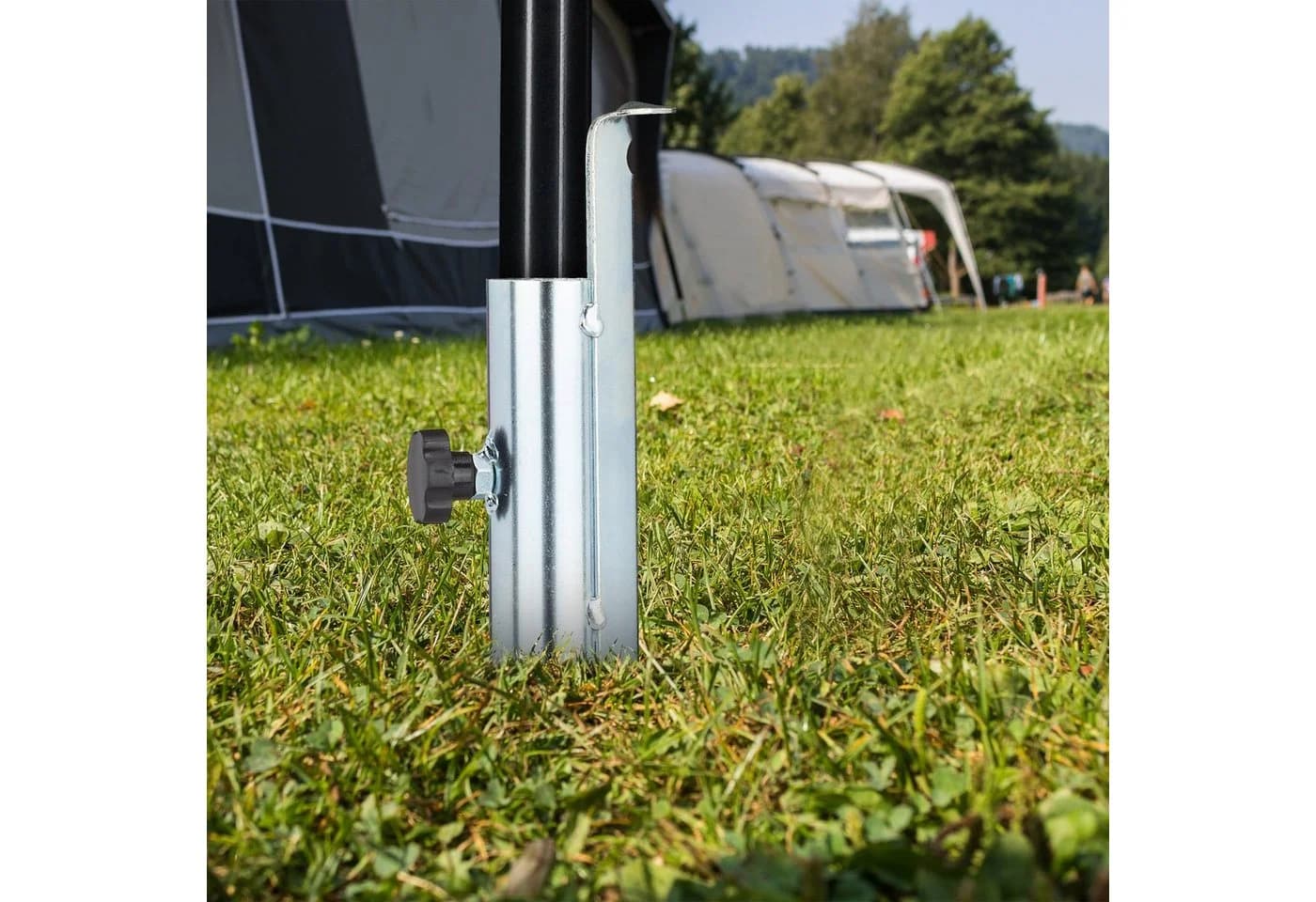 RELAXDAYS Schirmhalter Rasendorn für Sonnenschirm Silber