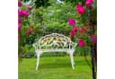 relaxdays Gartenbank Rosen Weiß-Bronze Bild 1