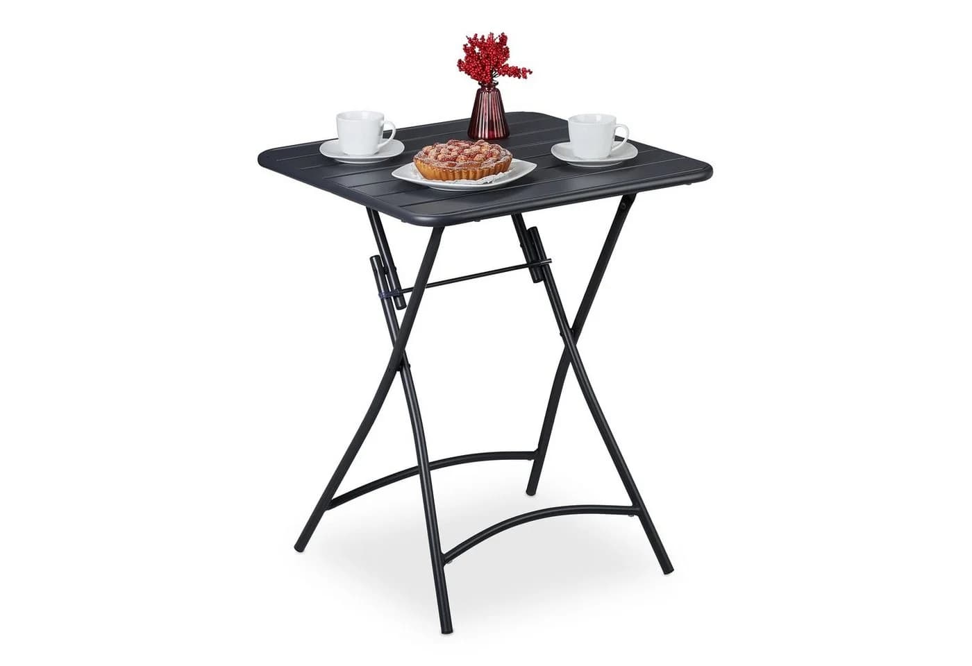 Relaxdays Klapptisch Metall Balkontisch Anthrazit Klappbar - Bild 2