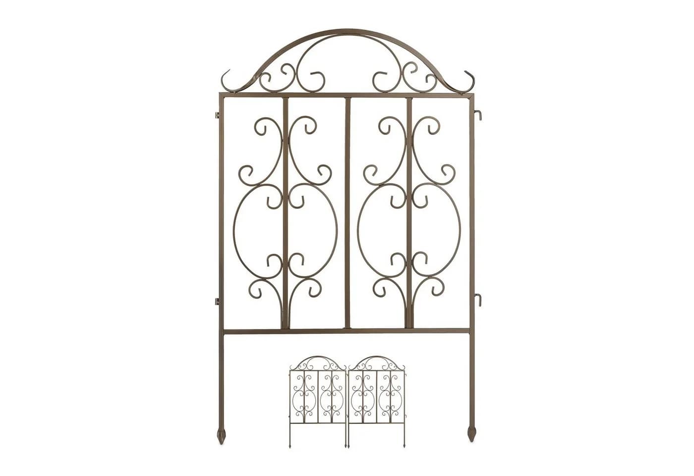 relaxdays Gartenzaun Bronze 3er Set Verziertes Stecksystem - Bild 2