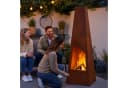 relaxdays Dekokamin Gartenkamin aus Cortenstahl Braun Bild 1