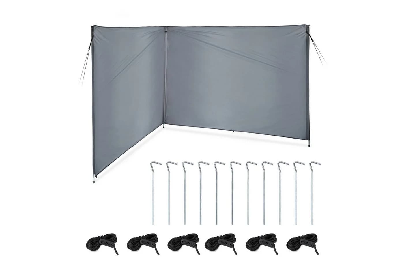 relaxdays Sichtschutzfächer Sicht- und Windschutz 4 Meter Grau - Bild 2