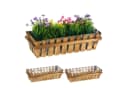 relaxdays Blumenkasten Holzzaun 3er Set Natur Holz Bild 2