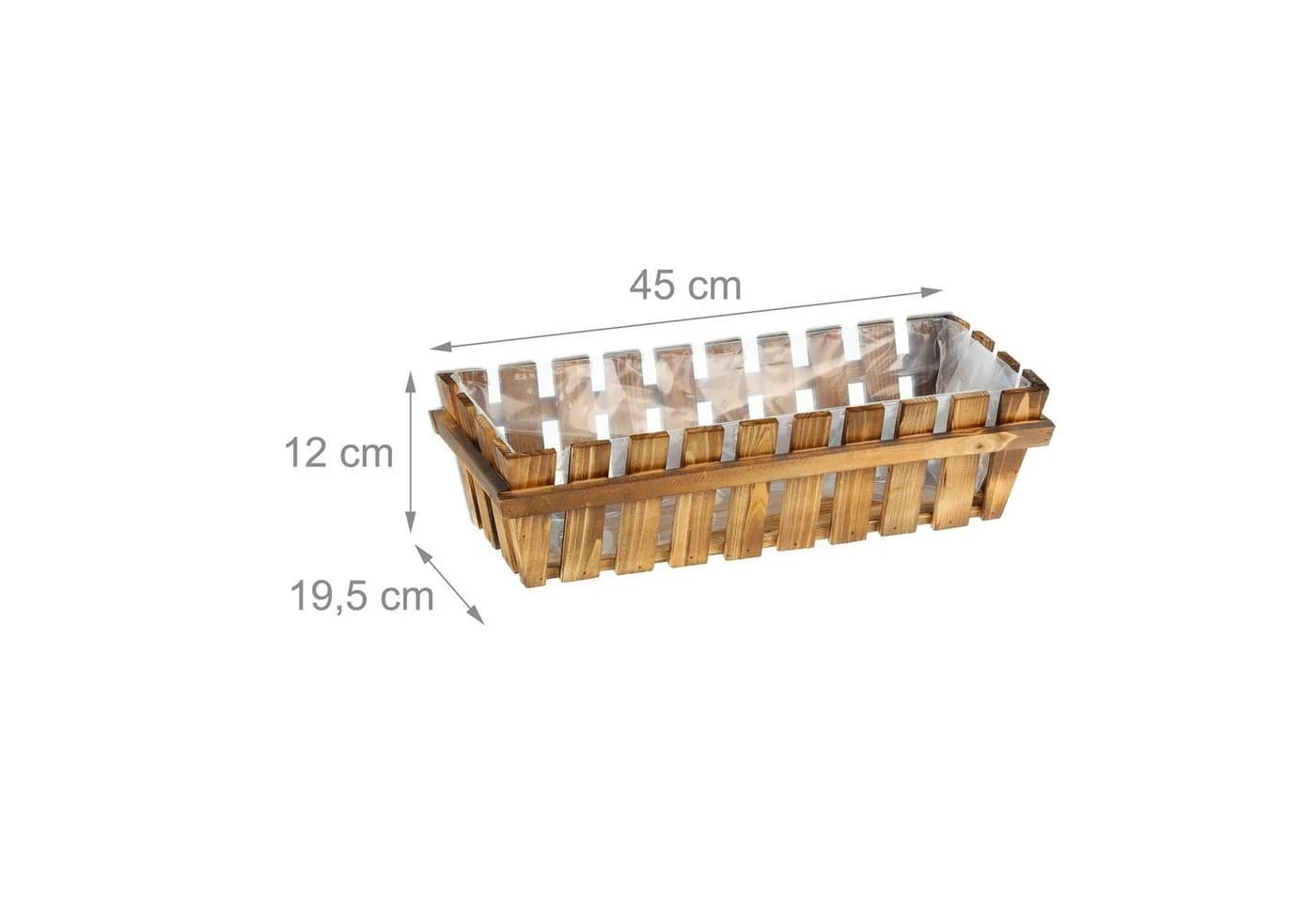 relaxdays Blumenkasten Holzzaun 3er Set Natur Holz - Bild 4