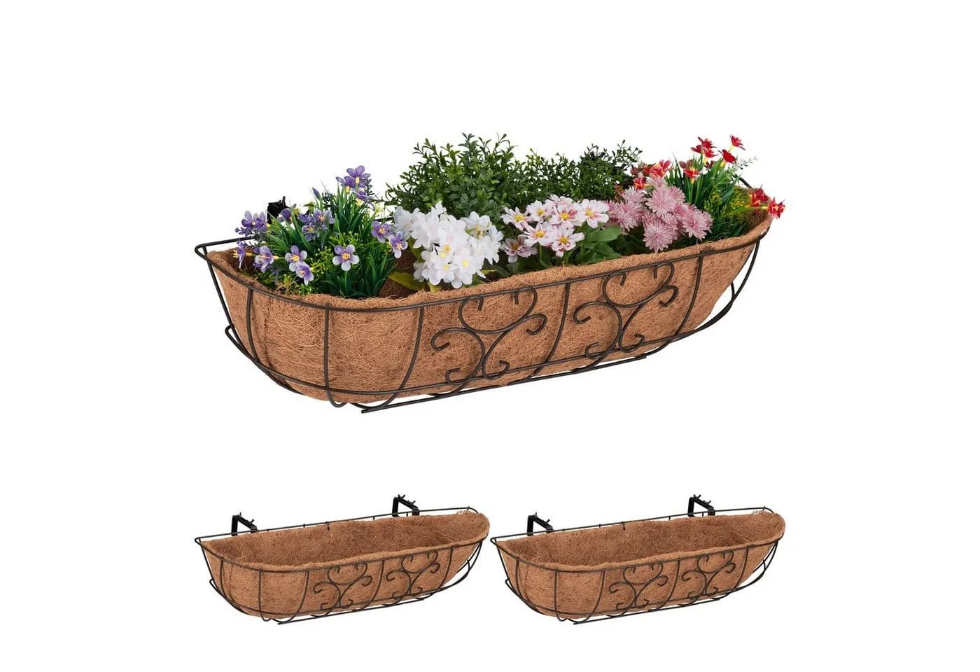 RELAXDAYS Blumenkasten Balkon 3er Set Braun Eisen - Bild 2