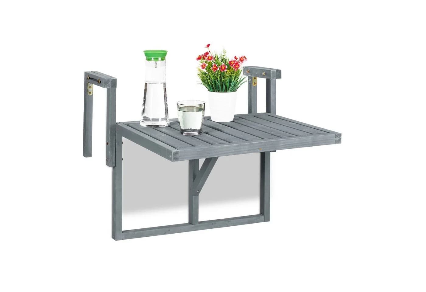 relaxdays Balkonhängetisch Grau Höhenverstellbar Klapptisch - Bild 2