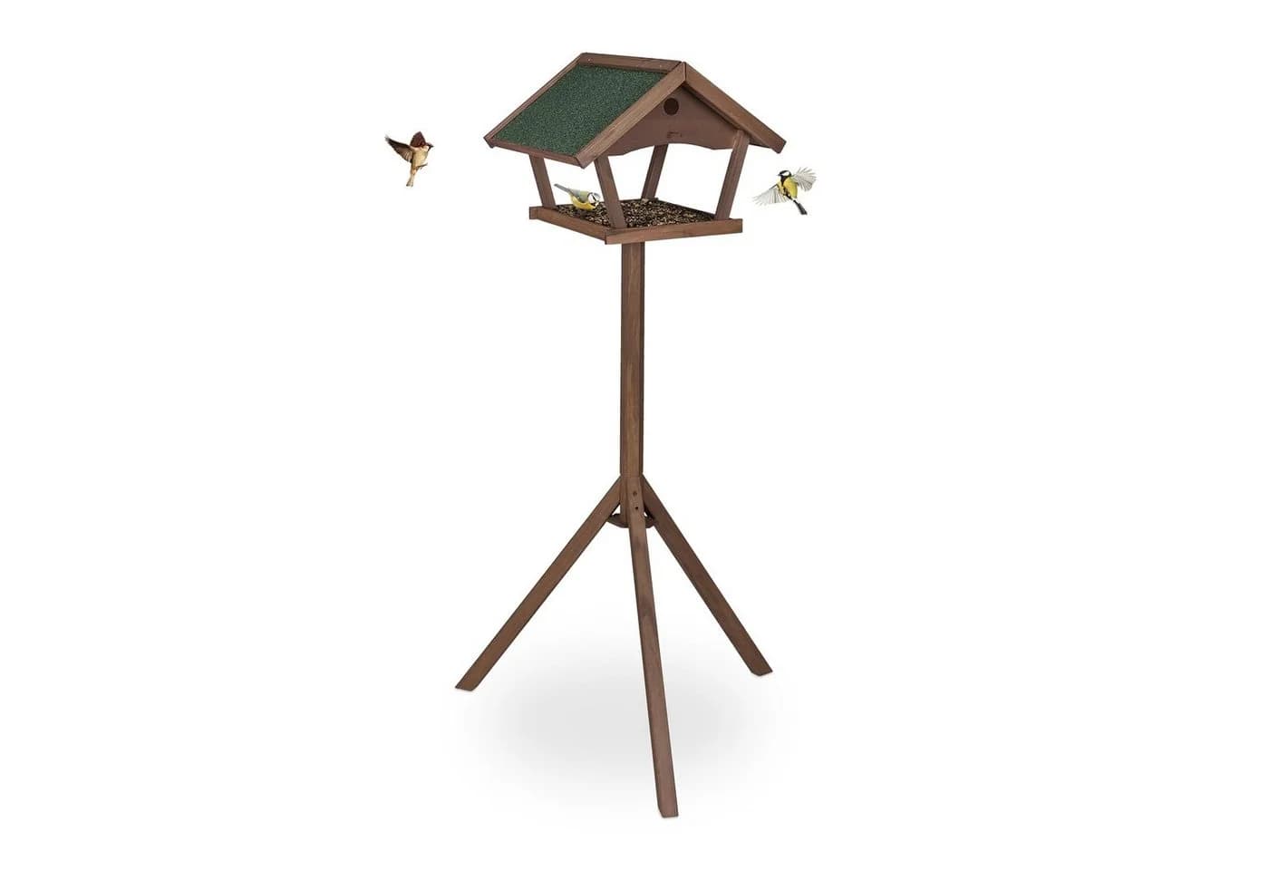 relaxdays Vogelhaus XXL mit Ständer Braun/Grün Tannenholz - Bild 2