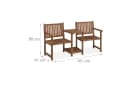 relaxdays Gartenbank mit Tisch Braun Tannenholz Bild 4
