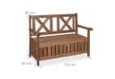 relaxdays Gartenbank mit Stauraum Tannenholz Dunkelbraun Bild 4