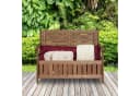 relaxdays Gartenbank mit Stauraum Tannenholz Dunkelbraun Bild 5