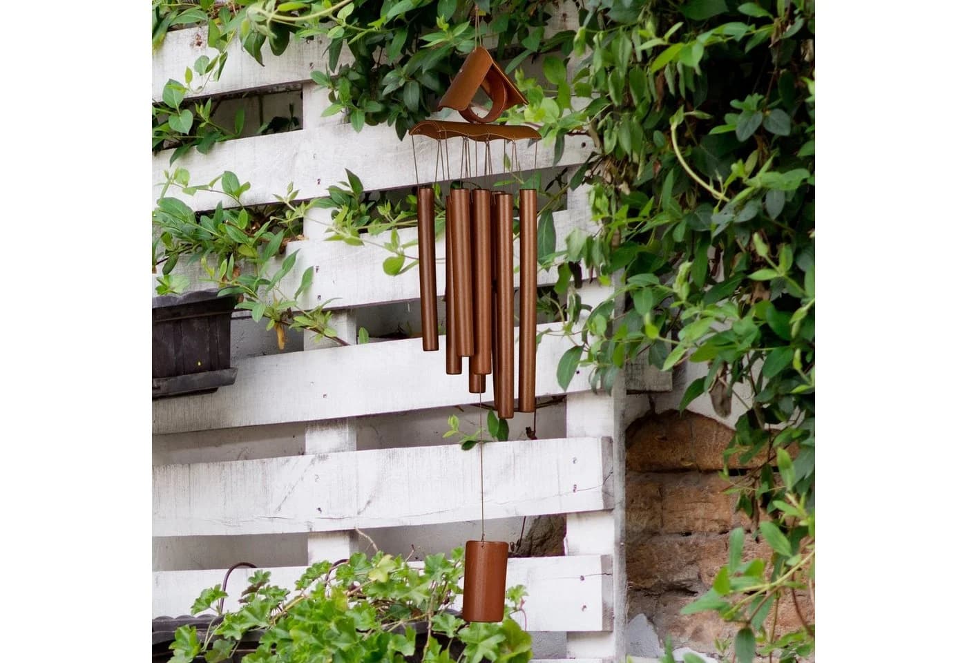 relaxdays Windspiel Bambus Spitzdach