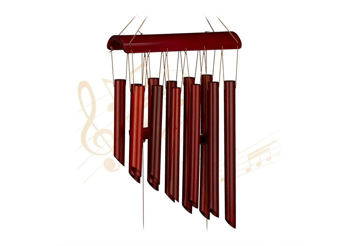 Asiatisches Windspiel aus Bambus und Holz - Bild 2