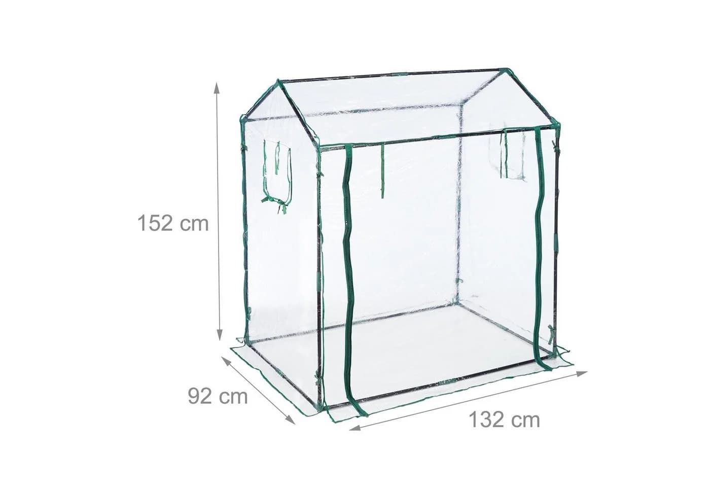 relaxdays Foliengewächshaus Transparent/Dunkelgrün mit Stecksystem - Bild 4