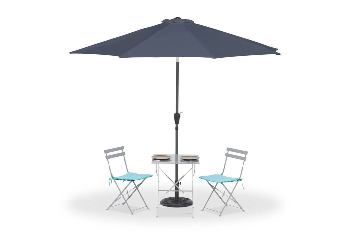 relaxdays Sonnenschirm 300 cm Anthrazit Schwarz Kurbel - Bild 2