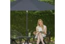 relaxdays Sonnenschirm 300 cm Anthrazit Schwarz Kurbel Bild 3