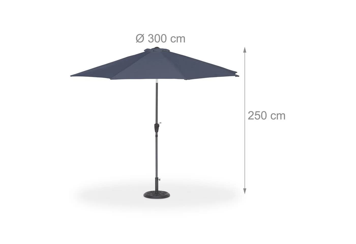 relaxdays Sonnenschirm 300 cm Anthrazit Schwarz Kurbel - Bild 4