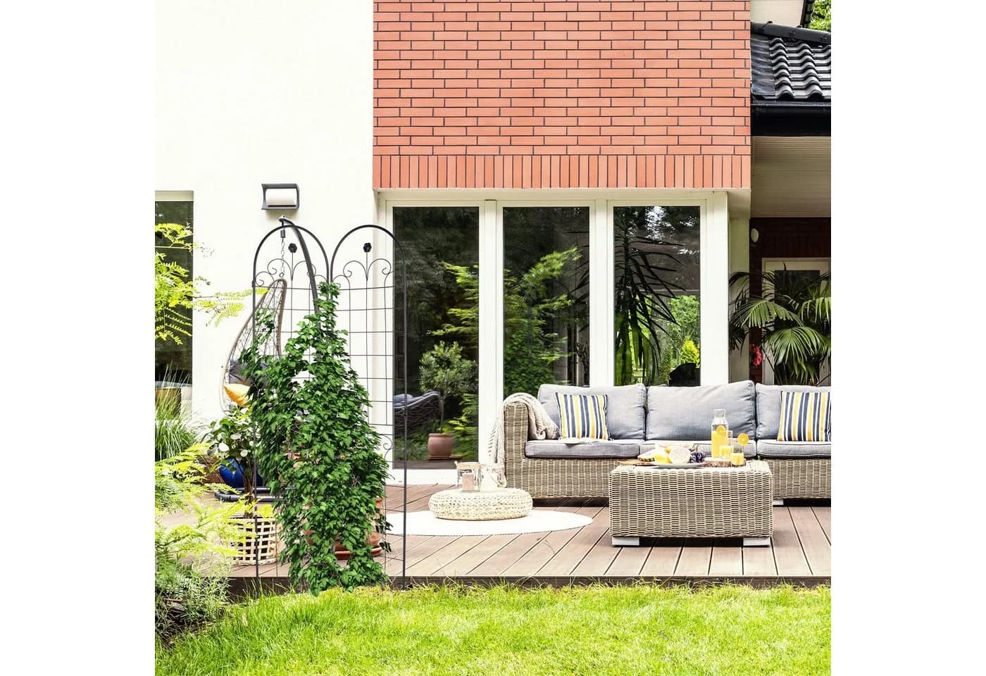 relaxdays Rankgitter 2er Set Schwarz Metall