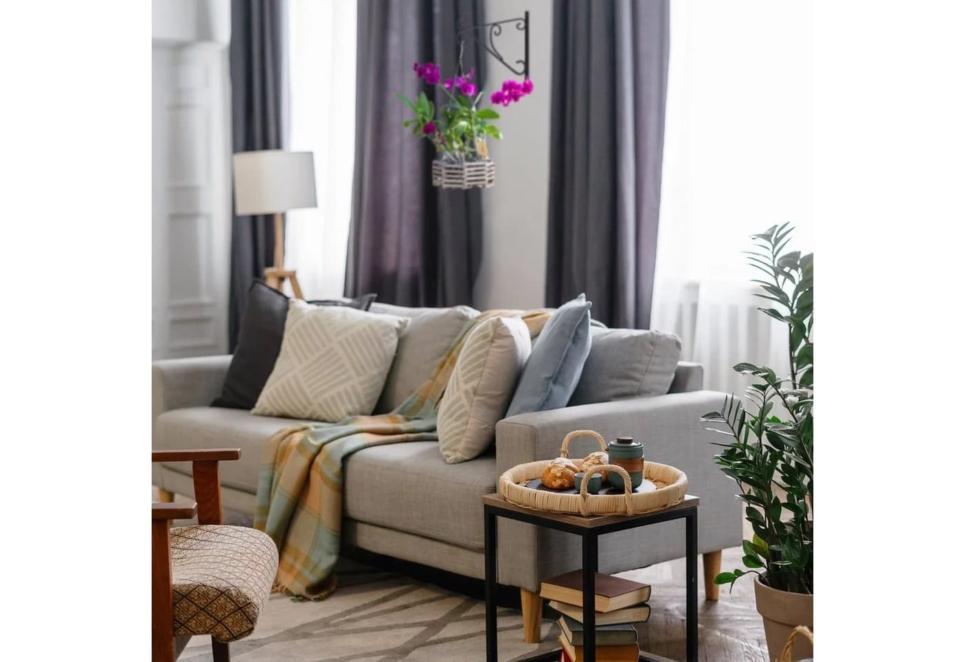 relaxdays Wandhaken 2er Set Blumenampel Halterung Schwarz - Bild 5