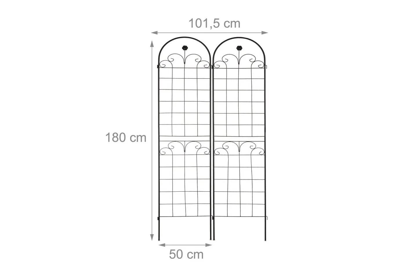 relaxdays Rankgitter 2er Set 180 cm Metall Schwarz - Bild 4