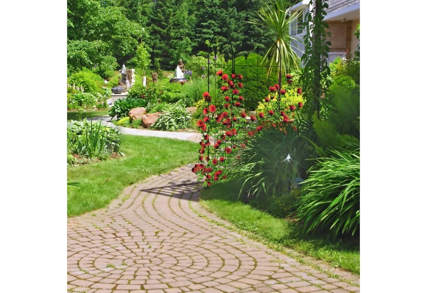 relaxdays Rankgitter 2er Set Schwarz Eisen Garten - Bild 5