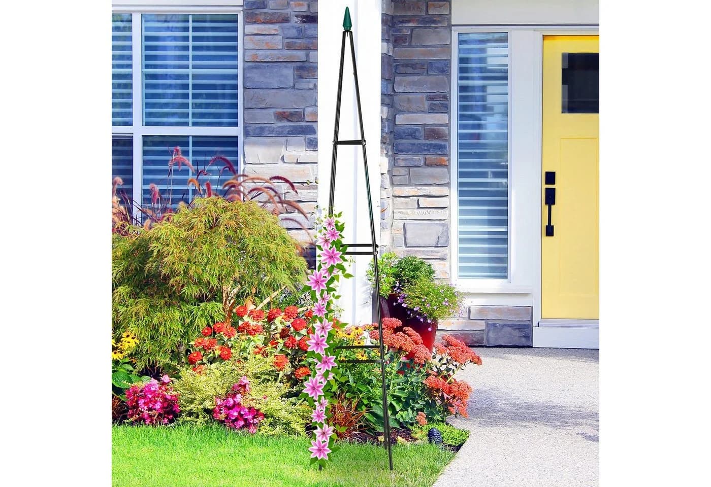 relaxdays Rankhilfe 190 cm Schwarz