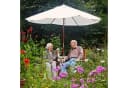 relaxdays Gartentisch mit Schirmloch Stahl Weiß Bild 3