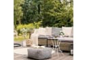 relaxdays Gartentisch mit Schirmloch Stahl Weiß Bild 5