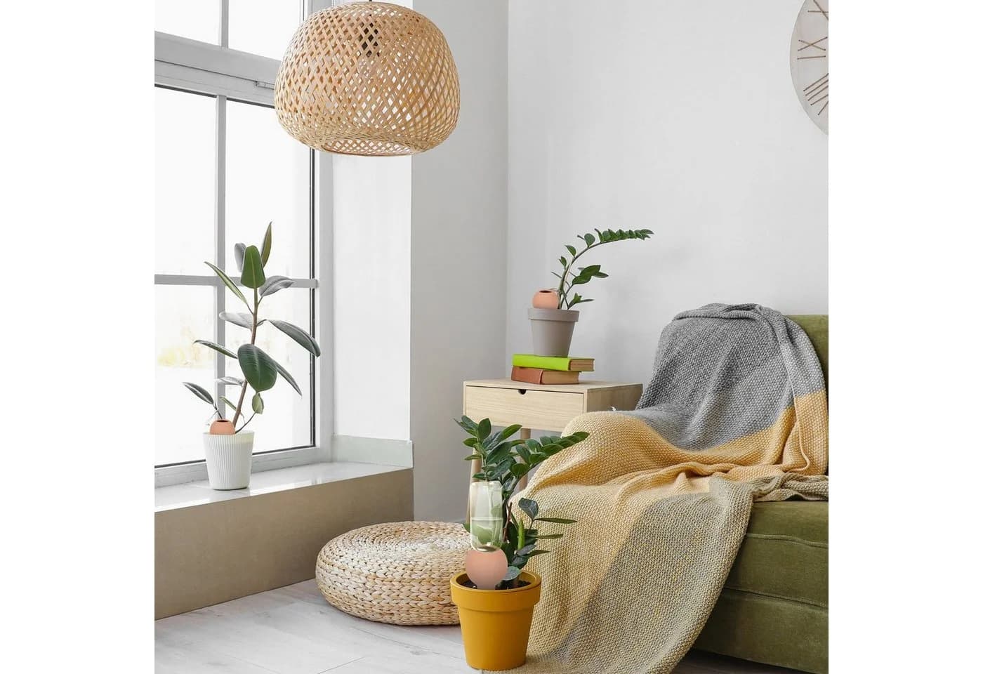 relaxdays Bewässerungssystem Große Tonkegel zur Bewässerung 4er Set Terrakotta