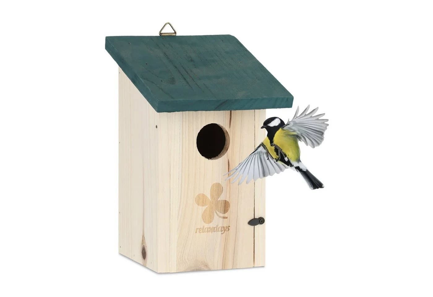 relaxdays Vogelhaus Nistkasten Grün Tannenholz - Bild 2